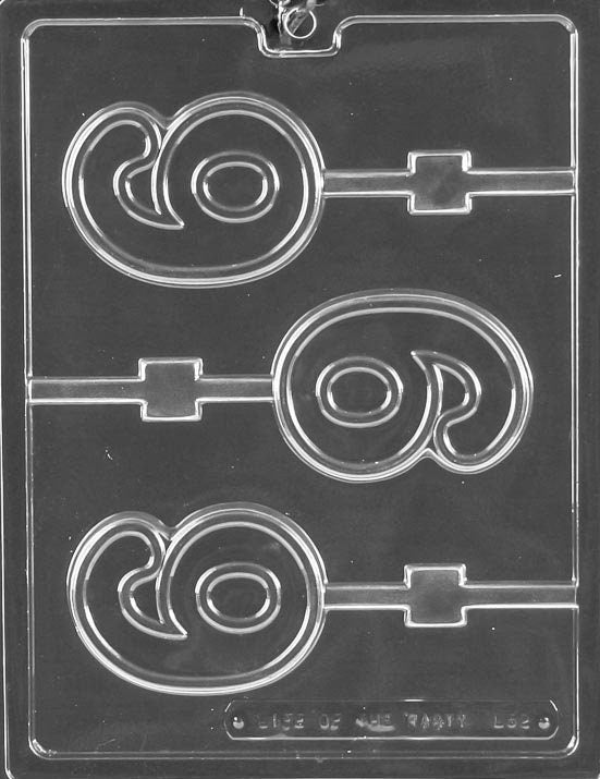 LOLLY #6 Number 6 Sucker Chocolate Candy Mold