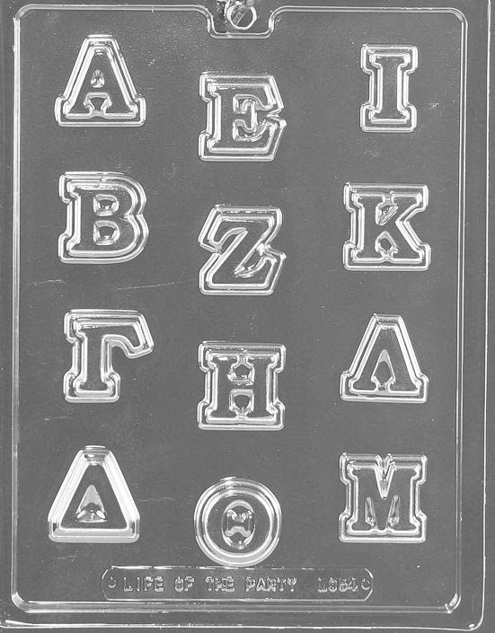 GREEK LETTERS Chocolate Candy Mold