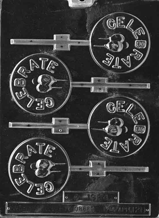 CELEBRATE LOLLY Sucker Chocolate Candy Mold Craft Supply