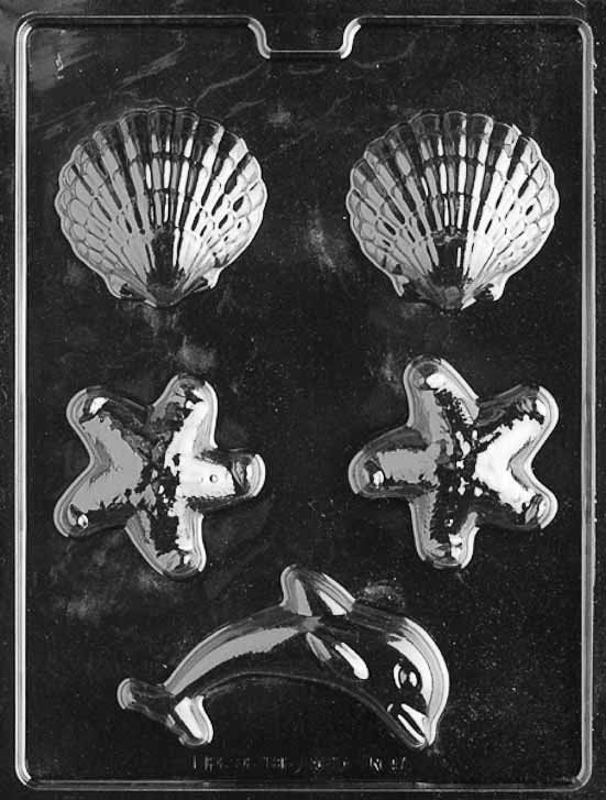 NAUTICAL ASSORTMENT Chocolate Candy Mold - Shell Starfish