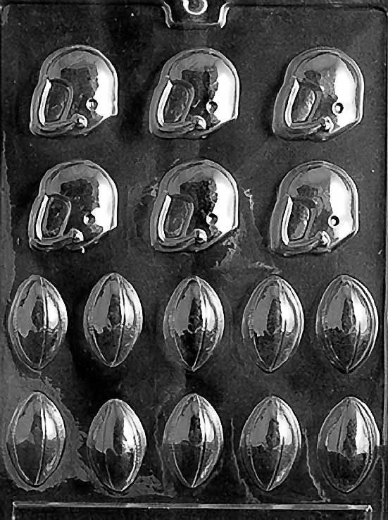 FOOTBALL HELMETS Bite Size Chocolate Candy Mold