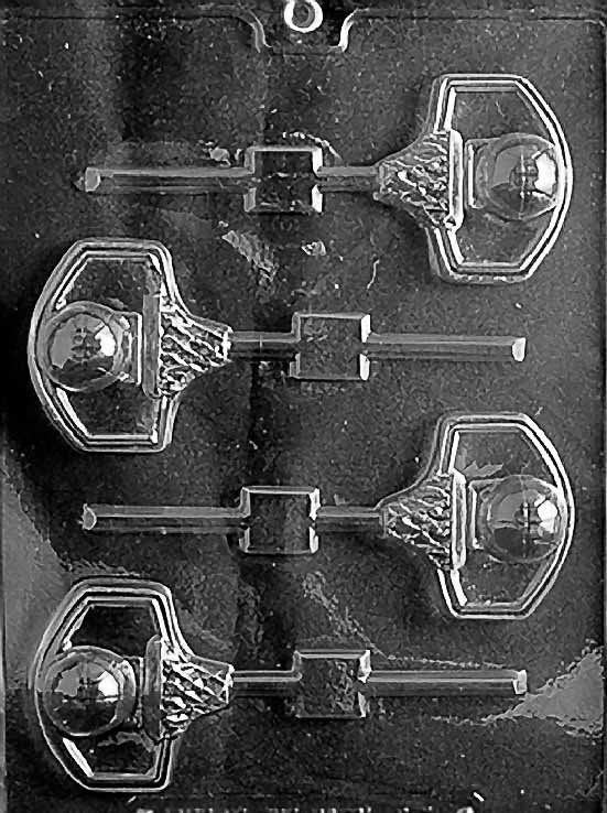 BASKETBALL & NET LOLLY Sucker Chocolate Candy Mold