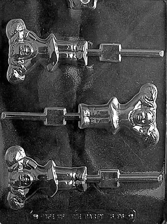 CHEERLEADER WITH POMPOM Lolly Sucker Chocolate Candy Mold