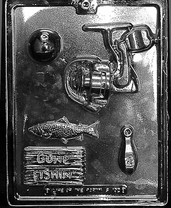 FISHING KIT Chocolate Candy Mold - Reel Bobber Hook Sinker Craft Supply
