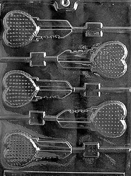 KEY HEART LOLLY Valentines Sucker Chocolate Candy Mold