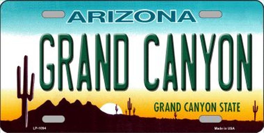 GRAND CANYON ARIZONA State Background Metal License Plate