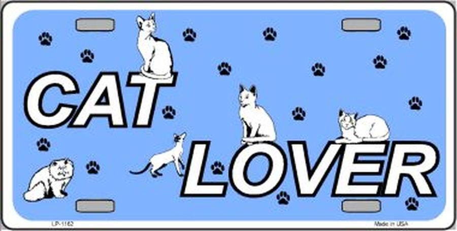 CAT LOVER Metal License Plate
