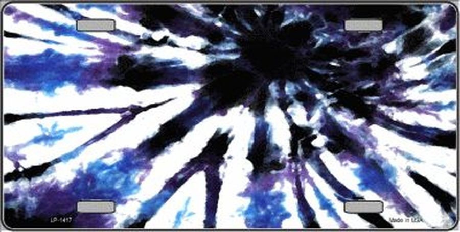PURPLE BLUE Tie-dye Metal License Plate Craft Supply