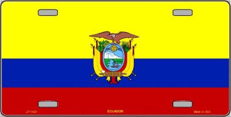 ECUADOR FLAG Metal License Plate Craft Supply
