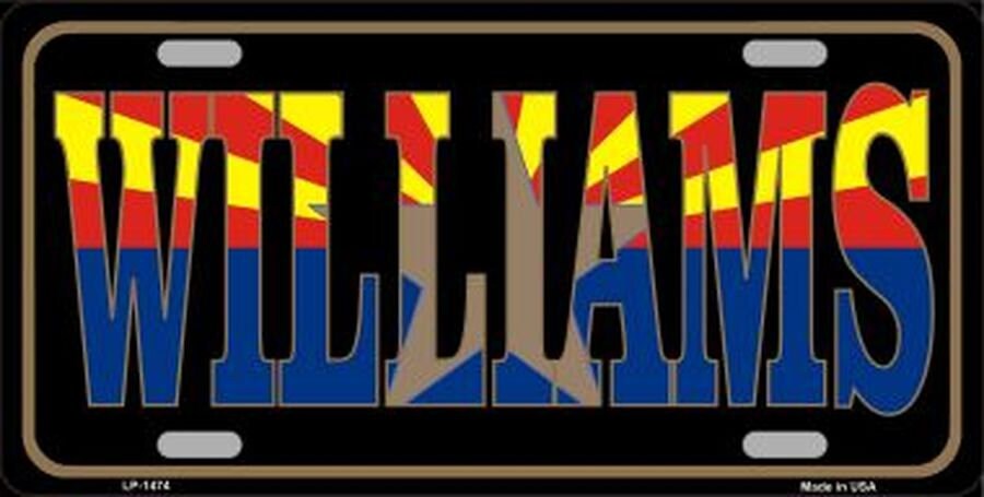 WILLIAMS ARIZONA STATE Flag Metal License Plate Craft Supply