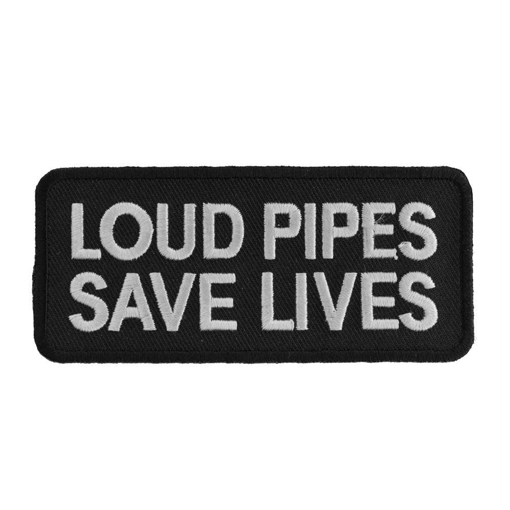 Loud Pipes Save Lives Military Motorcycle Biker Embroidered Patch