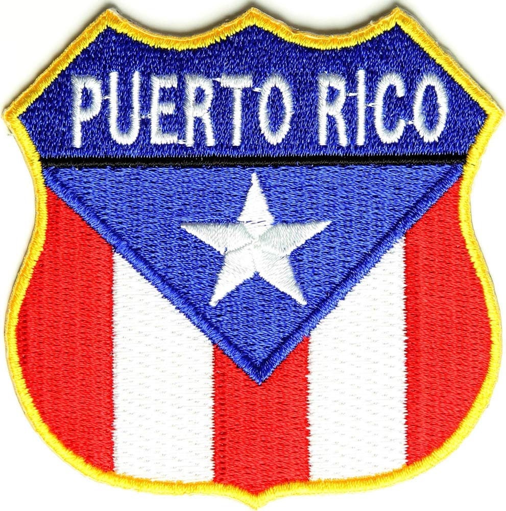 PUERTO RICO Flag Shield Embroidered Patch