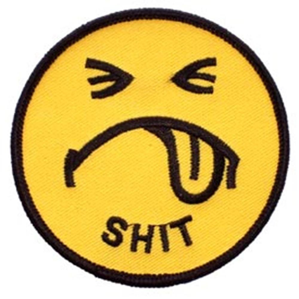 SHIT SMILEY Face Funny Embroidered Patch