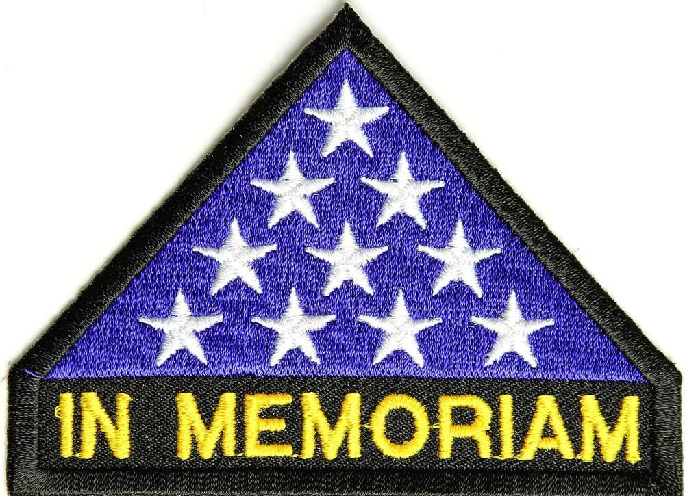IN MEMORIAM FOLDED Us Flag Military Embroidered Patch