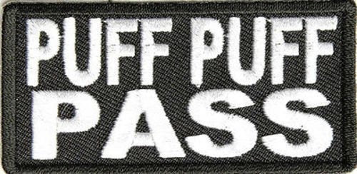 PUFF PUFF PASS Weed 420 Marijuana Motorcycle Biker Embroidered Patch Craft Supply