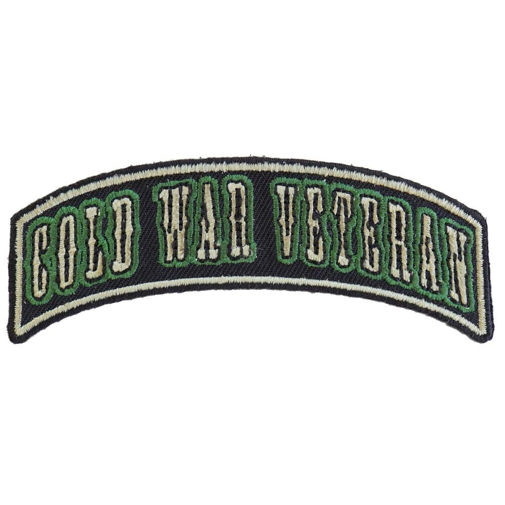 COLD WAR VETERAN Rocker Military Small Embroidered Patch