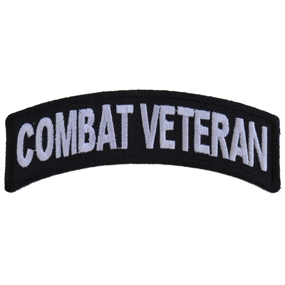 COMBAT VETERAN Small Rocker Biker Motorcycle Embroidered Patch