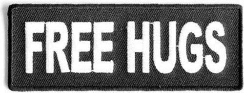 FREE HUGS Funny Biker Motorcycle Embroidered Patch