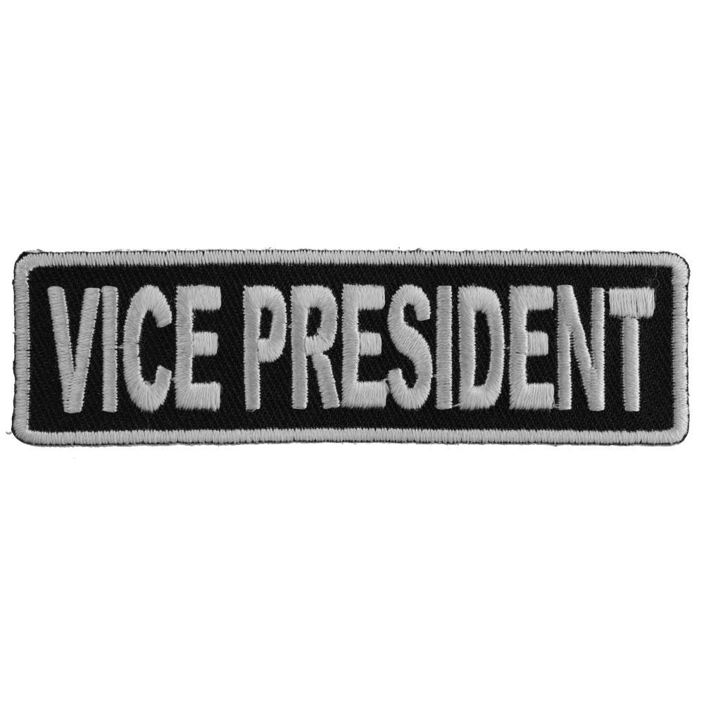 VICE PRESIDENT White Biker Motorcycle Embroidered Patch Craft Supply