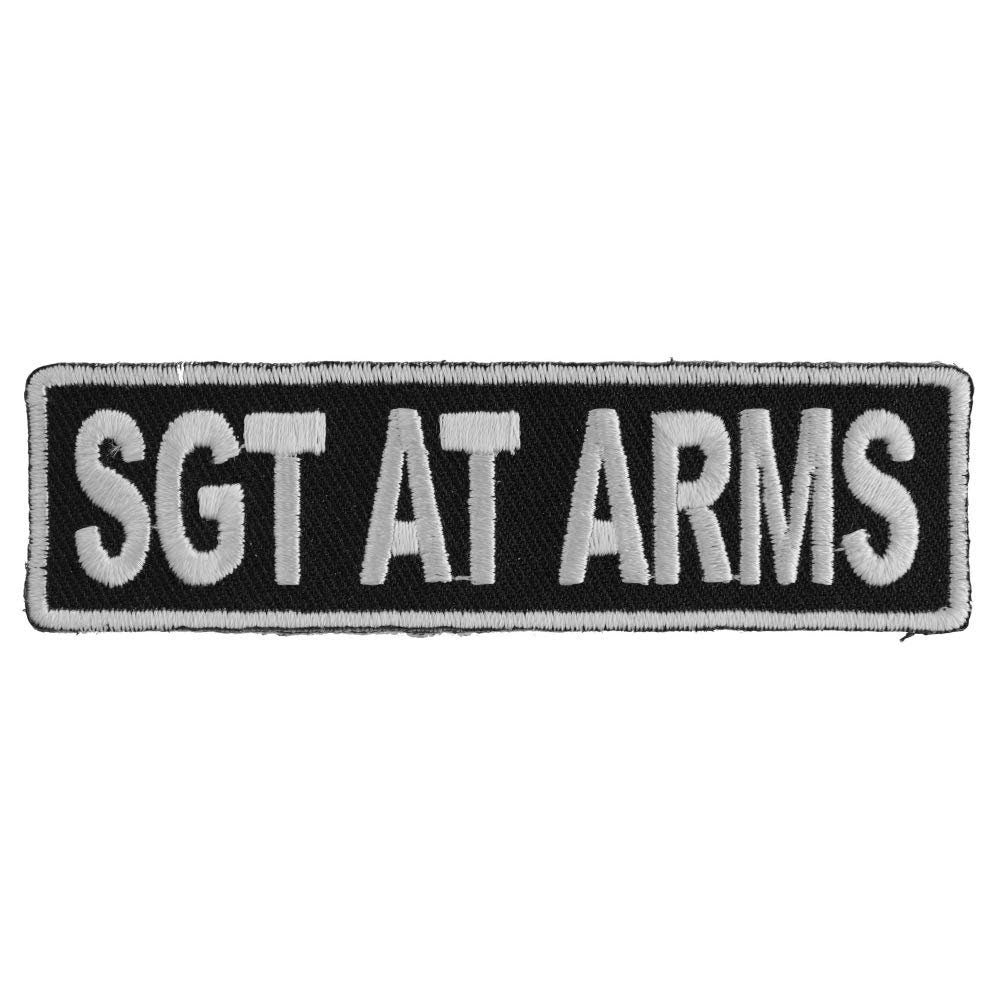 SGT AT ARMS Sergeant White Biker Motorcycle Embroidered Patch Craft Supply