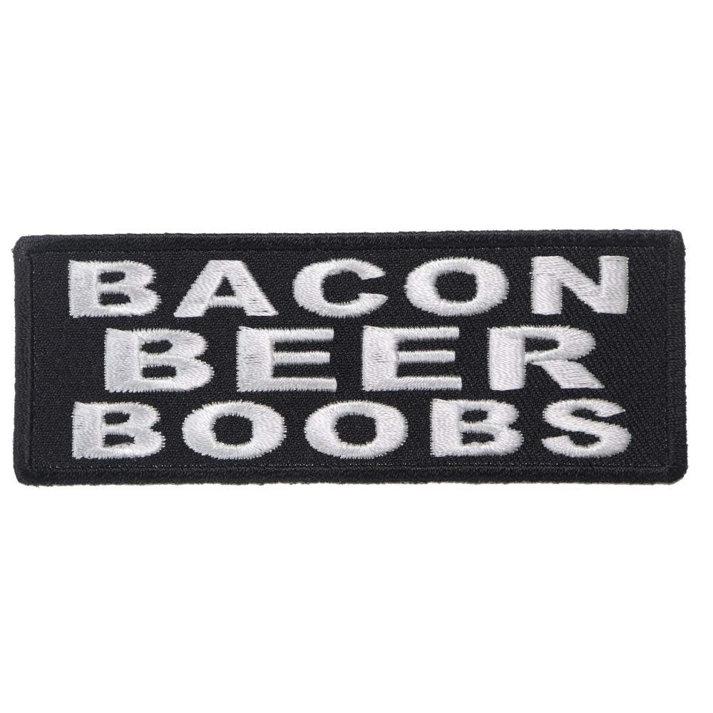 BACON BEER BOOBS Funny Biker Motorcycle Embroidered Patch