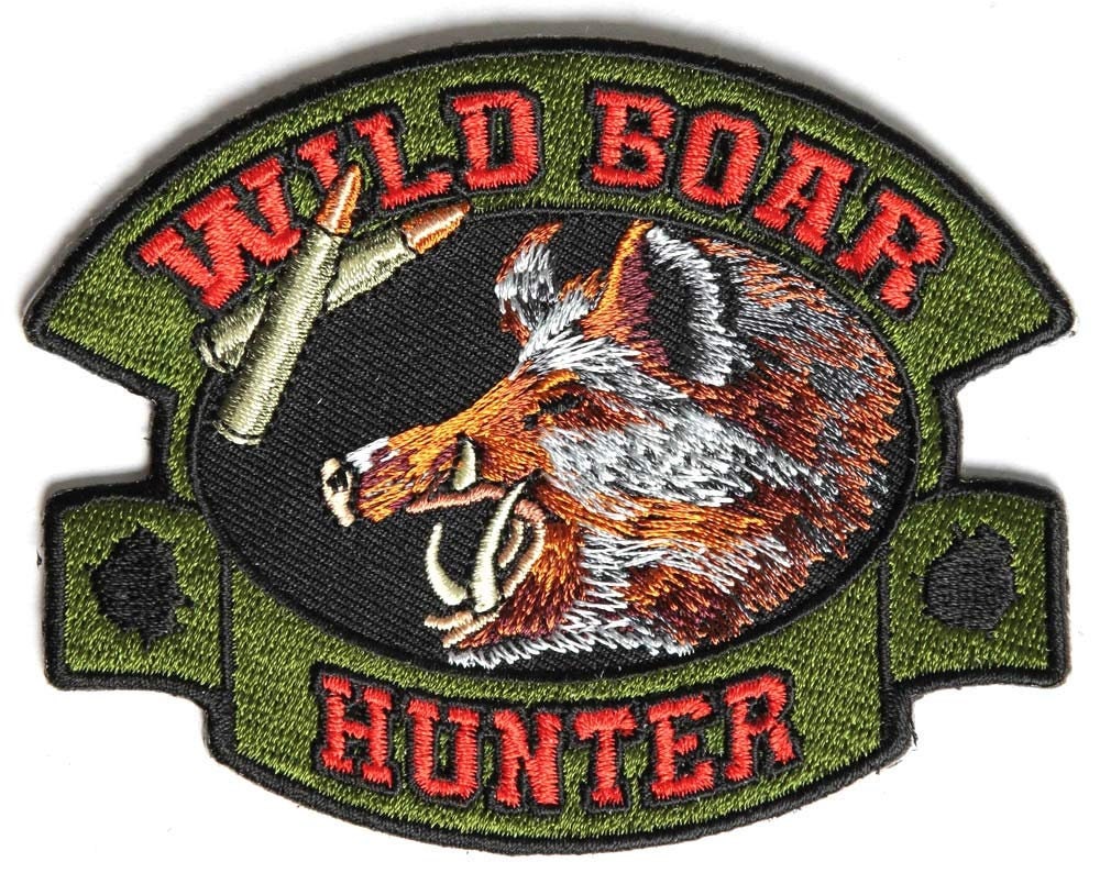 WILD BOAR HUNTER Biker Motorcycle Embroidered Patch