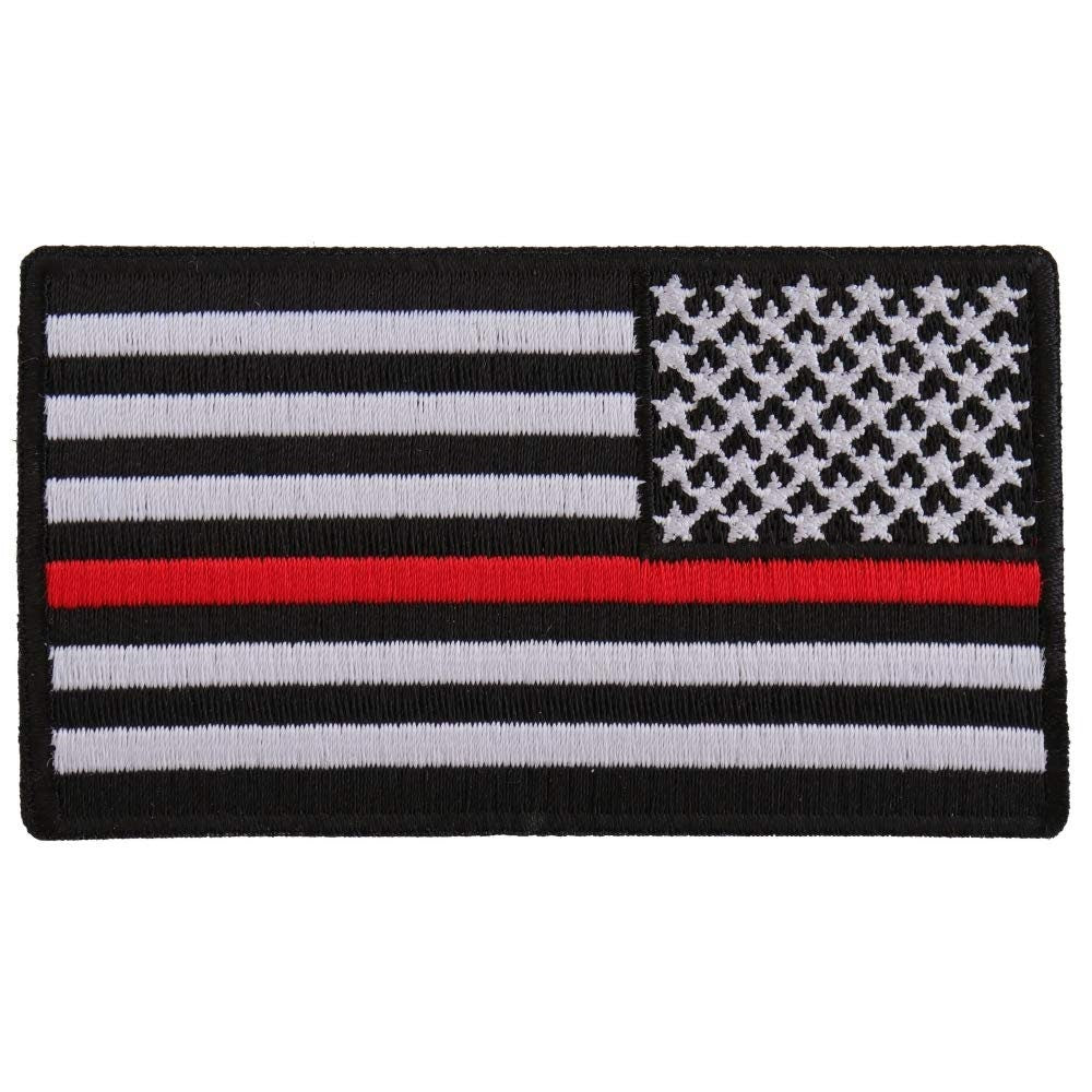 THIN RED LINE American Flag Reversed Firefighter Rescue Patch