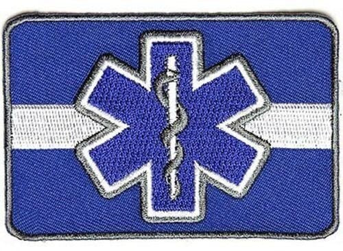 Thin White Line Blue Star of Life Paramedic EMS EMT Medic Patch