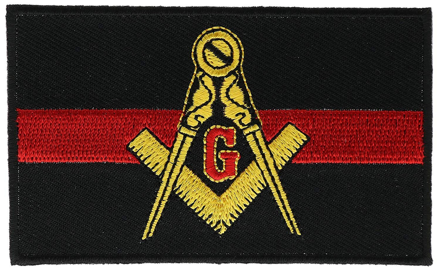 MASONIC THIN RED Line Firefighter Rescue Embroidered Patch