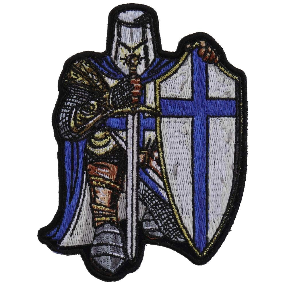 BLUE CRUSADER KNIGHT Small Embroidered Patch
