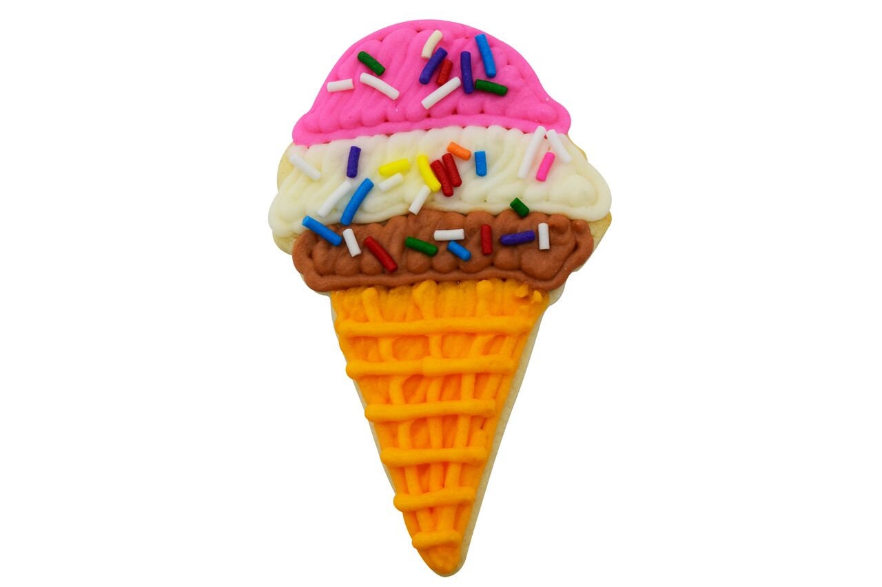 ICE CREAM CONE Cookie Cutter Metal 4 Inches - Stencil Fondant