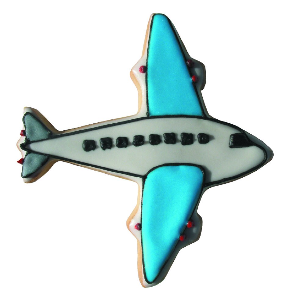 AIRPLANE Cookie Cutter Metal 4 Inches - Stencil Fondant