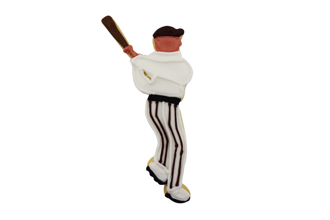 BASEBALL PLAYER Cookie Cutter Metal 4.5 Inches - Stencil Fondant