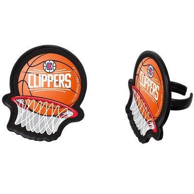 12 LA CLIPPERS Cupcake Rings NBA Cake Toppers for Birthday Party Decoration