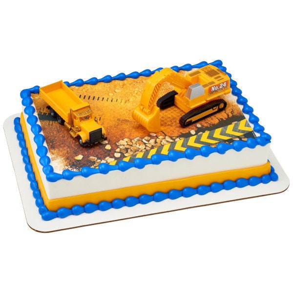 CONSTRUCTION DIG Cake Topper Dump Truck Crane Cake Decoration Decoset Birthday
