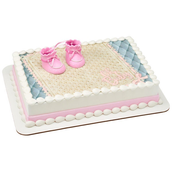PINK BABY BOOTIES Cake Topper Cake Decoration Baby Shower Girl Shoes Decoset