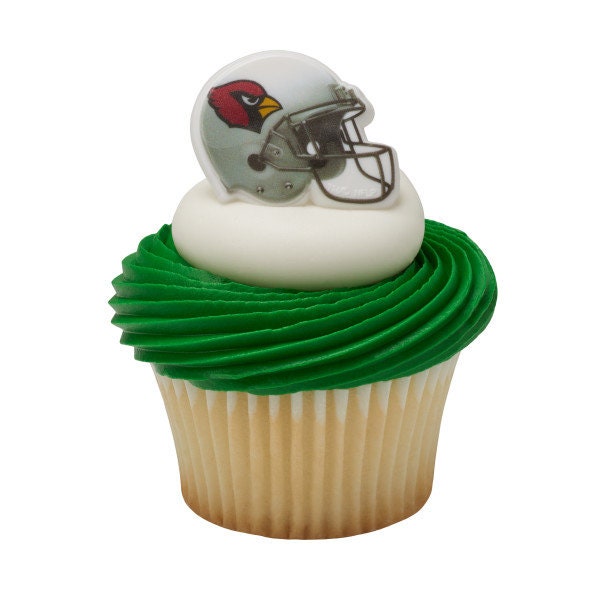 12 ARIZONA CARDINALS Cupcake Rings NFL Cake Toppers for Birthday Party Decoration