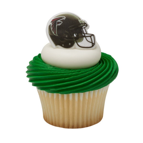 12 ATLANTA FALCONS Cupcake Rings NFL Cake Toppers for Birthday Party Decoration Craft Supply