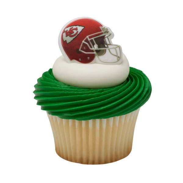 12 KANSAS CITY CHIEFS Cupcake Rings Nfl Cake Toppers for Birthday Party Decoration Super Bowl