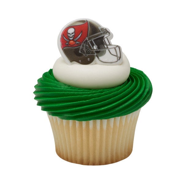 12 TAMPA BAY BUCCANEERS Cupcake Rings Nfl Cake Toppers for Birthday Party Decoration Craft Supply