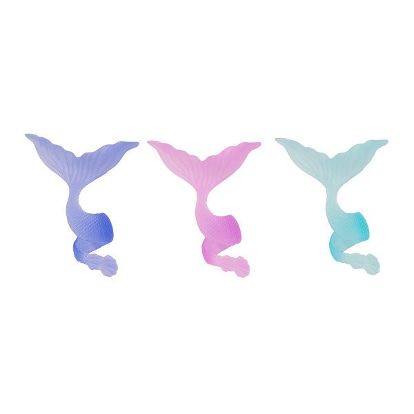 12 MERMAID TAIL Wrap Cupcake Rings Under the Sea Ocean Cake Picks Toppers Rings Birthday Party Decoration
