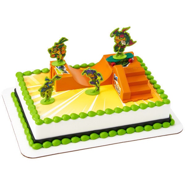 Teenage Mutant Ninja Turtles Cake Topper TMNT Rise Up! Birthday Cake Decoration Decoset Craft Supply