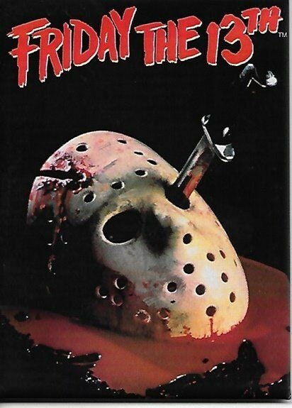 FRIDAY THE 13TH Mask with Blood Magnet for Refrigerators and Lockers Jason Vorhees Classic Horror Movie