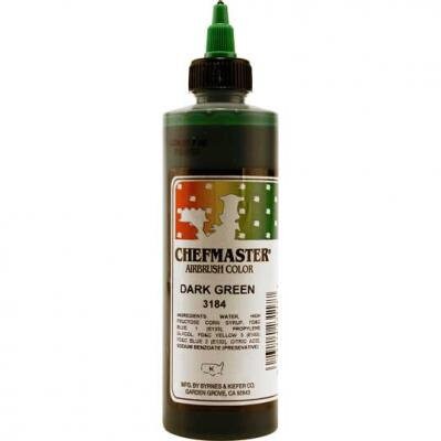 DARK GREEN Chefmaster Airbrush Color 9-Ounce - Custom Cake Cupcake Decorating Craft Supply