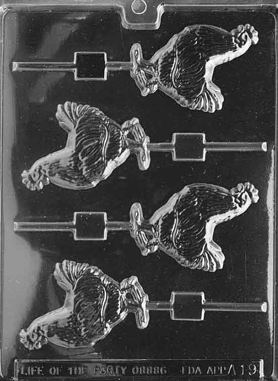 ROOSTER LOLLY Sucker Chocolate Candy Mold
