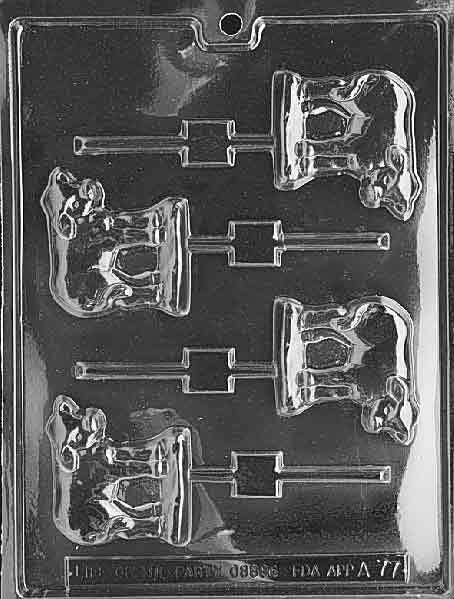 COW LOLLY Farm Animals Sucker Chocolate Candy Mold Craft Supply