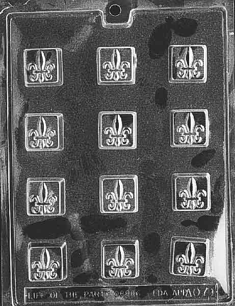 FLEUR DE LIS Square Chocolate Candy Mold