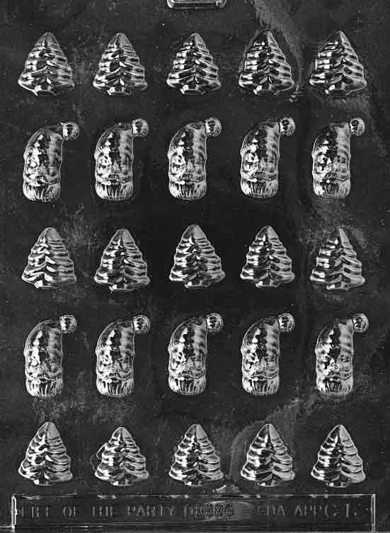 CHRISTMAS TREES SANTA Bite Size Chocolate Candy Mold