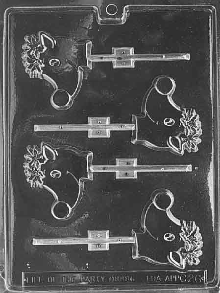 SMALL REINDEER HEAD Lolly Christmas Sucker Chocolate Candy Mold