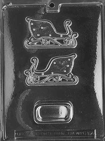 SMALL SLEIGH Pour Box Christmas Chocolate Candy Mold